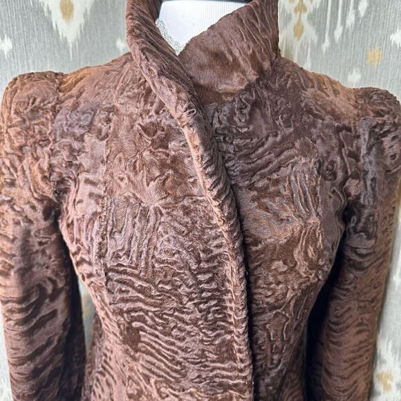 No Brand Tag Jackets & Blazers - Vintage Tigre Royal of Geneva Brown Swahari Broadtail Lamb & Sable Coat
